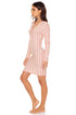 Luli Fama Champagne Pop Deep V Laced Up Short Dress